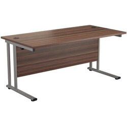 Manutan Dark Walnut Straight Cantilever Desk HxWxD 730x1400x800mm, Quantity: