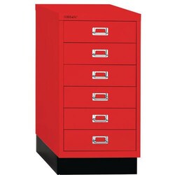 Manutan Bisley A3 Multidrawer 6 Drawer 670x349x432mm Red, Quantity: Pack