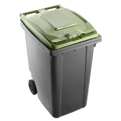 Manutan Container 360 L - Grey housing and green lid, Quantity: 1 Stück