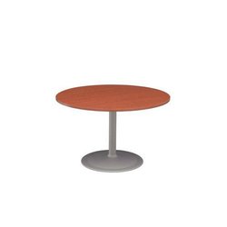 Manutan Round table, shelf colour: cherry, frame colour: Aluminium, height: