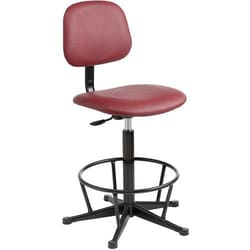 Manutan Industrial Vinyl Foot Ring Workshop Chair Red, Quantity: Each