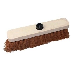 Manutan 38-cm wooden broom head with coconut fibre bristles, Quantity: