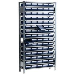 Manutan Shelving with bins-divisible drawers series B, model: 5.3 L, number
