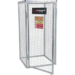 Manutan Galvanised Gas Cylinder Storage Cage 900x900x1800mm, Quantity: