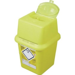 Manutan X4 Sharps disposal box. 4ltr capacity. Pack of 4, Quantity: Each