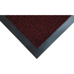 Manutan 1M Black/Red Vyna Plush mat 1200mm x linear metre, Quantity: 1m