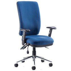 Manutan Chiro High Back Fabric Chair Blue, Quantity: Each