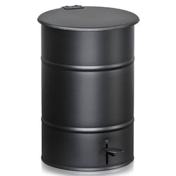 Manutan Barrel with lid 30 l Black, foot pedal, Quantity: Varje