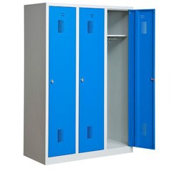 Manutan Stabil 3 clothes locker 1200 Blue, Cylinder lock, Quantity: Paket