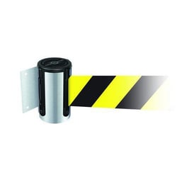 Manutan Barrier belt Tensabarrier 2.3 m chrome wall. black / yellow diagonal,