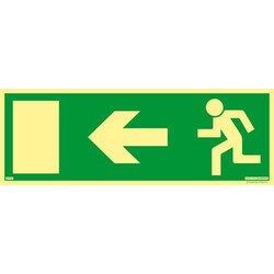 Manutan Emergency exit, left, aluminum 420 x 148 luminescent, Quantity: