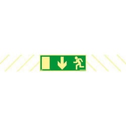 Manutan Emergency exit, door sign 800 x 105 luminescent, Quantity: Each