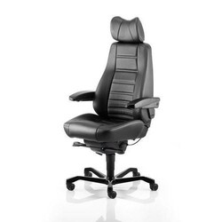 Manutan Office Chair Controller Leather Cab Seating, Quantity: Varje