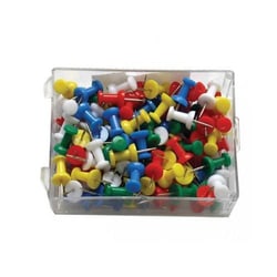 Manutan X100 Map pins assorted colours 100 pcs, Quantity: Pack of 100
