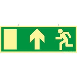 Manutan Emergency exit, ceiling sign, aluminum 420 x 158 luminescent, Quantity: