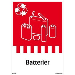 Manutan Signs - Batteries 148x210 Adhesive, Quantity: Each