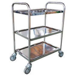Manutan Manutan 3 Shelf Stainless Steel Trolley 3 Shelf, Quantity: Each