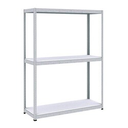 Manutan Shelving Manutan Rapid 1, 2440 x 1830 x 610, 3 shelves galv. melam.,