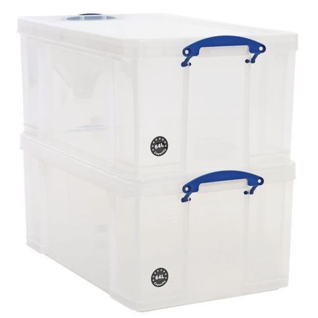 Manutan X2 Clear Really Useful Box 64 L, Quantity: Pack of 1 | Fisher ...