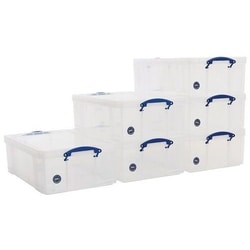 Manutan X6 50 L Clear Really Useful Box, Quantity: Pack of 6