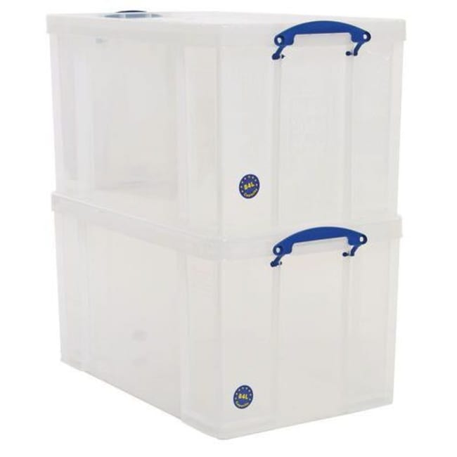 Manutan X2 84 L Clear Really Useful Box, Quantity: Pack of 2 | Fisher ...