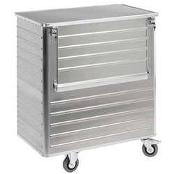 Manutan Aluminium container trolley - front panel half foldable - capacity