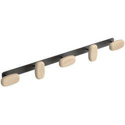 Manutan Wall hook Sherwood 5 hooks wood and black, Quantity: 1 Stück