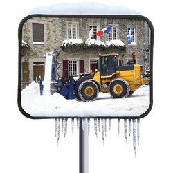 Manutan Multifunctional mirror 450 x 600 mm stainless steel, icing protection.,