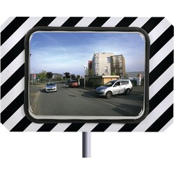Manutan Vandalism-proof traffic mirror 600 x 800 mm stainless steel, Quantity: