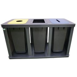Manutan Triple waste separation station with plastic waste container 60
