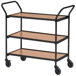 Manutan Table trolley, 2 handles - 3 panels, oak 800 x 420 mm - 150 kg,