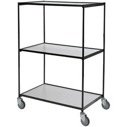 Manutan Shelf trolley, black 1200 x 600 3 shelves, Quantity: Each
