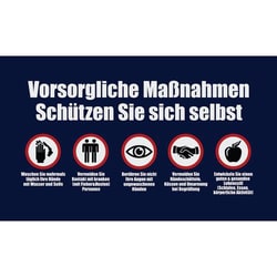 Manutan Printed Logo Mat Standard "Hygiene Measures" blue90x150, Quantity: