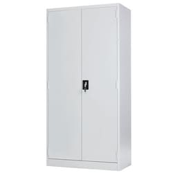Manutan Tall cabinet with hinged doors - Light grey, Quantity: Each