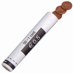 Manutan X96 Paper coin roll - 1 cent coins, 50 coins per roll, Quantity: