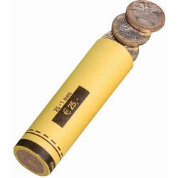 Manutan X96 Paper coin roll - 1 Euro coins, 25 coins per roll, Quantity: