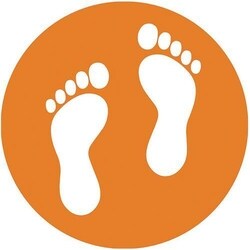 Manutan School Social Distancing Floor Marker Foot Print Orange, Quantity: