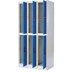 Manutan Blue locker with 6 compartments, assembly required, Quantity: Each
