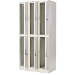 Manutan Light grey locker with 6 compartments, assembly required, Quantity:
