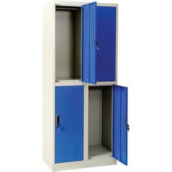 Manutan Blue multi-compartment locker, to be assembled, Quantity: Each