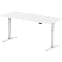 Manutan Air Height Adjustable Desk White/White without Cable Port 1800x800mm,
