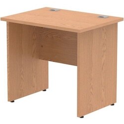 Manutan Impulse Rectangular Panel End Leg Desk Oak 800x600mm, Quantity: