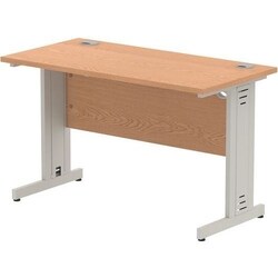 Manutan Impulse Rectangular Desk with Cable Management Oak 1200x600mm,