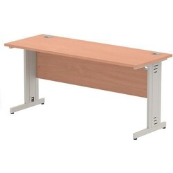 Manutan Impulse Rectangular Desk with Cable Management Beech 1600x600mm,