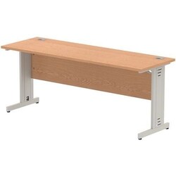 Manutan Impulse Rectangular Desk with Cable Management Oak 1800x600mm,