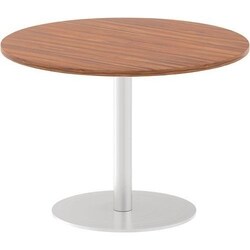 Manutan Italia Poseur Round Meeting Table 725x1000mm Walnut, Quantity: