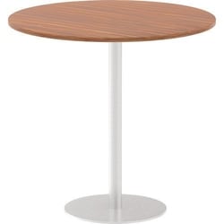 Manutan Italia Poseur Round Meeting Table 1145x1200mm Walnut, Quantity: