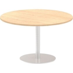 Manutan Italia Poseur Round Meeting Table 725x1200mm Maple, Quantity: Each