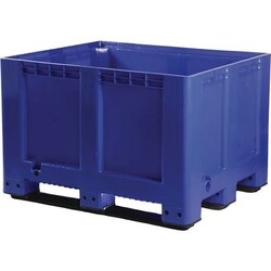 Manutan Solid Plastic Box Pallet With 3 Skids HxWxD 770x1000x1200mm, Quantity: