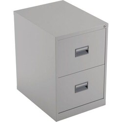 Manutan 2 Drawer Steel Filing Cabinet Grey, Quantity: Each